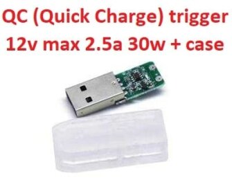 Kolega-Power Quick Charge (QC) USB type-A (male) trigger тригер 12v max 2.5a 30w + корпус_0