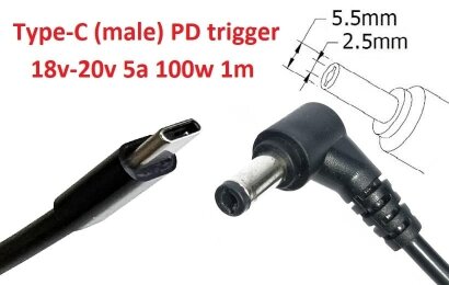 Kolega-Power Adapter for TS100, SH72, SQ-D60, SQ001, T12 to 20v (max 5a, 100w) to 5.5x2.5mm_0