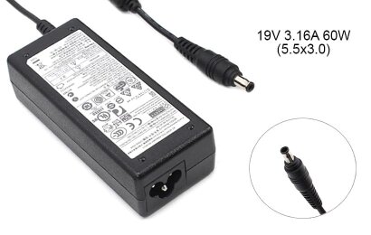 Kolega-Power Laptop power supply adapter for Toshiba 19v 3.16a 60w 5.5x3.0 or 5.0x3.0mm (+pin)_0