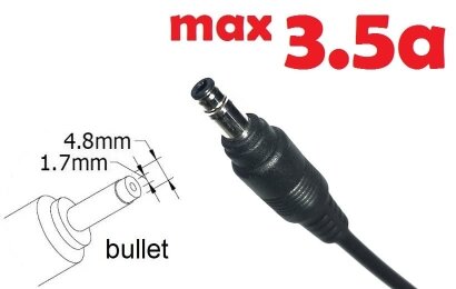 Kolega-Power Dc cable for power adapter 4.8x1.7 or (4.75+4.2)x1.6mm (bullet)_0