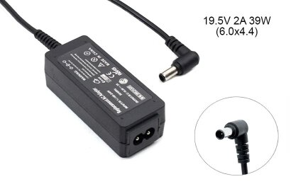 Kolega-Power Laptop power supply adapter for Sony 19.5v 2a 39w 6.0x4.4 or 6.5x4.0mm (+pin)_0
