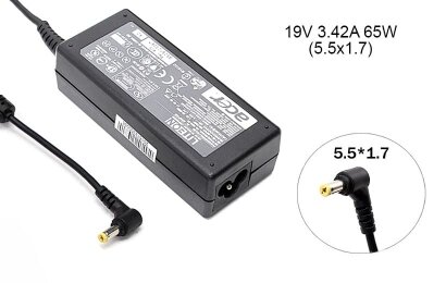Kolega-Power Laptop power supply adapter for Benq 19v 3.42a 65w 5.5x1.7mm_0