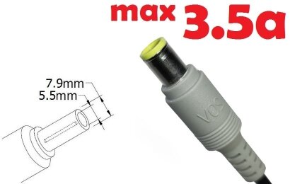 Kolega-Power Dc cable for power adapter 7.9x5.5 or 8.0x7.4mm (+pin)_0