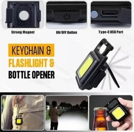 Kolega-Power LED светодиодный фонарик, брелок, открывашка, магнит USB type-C 500 люмен_10